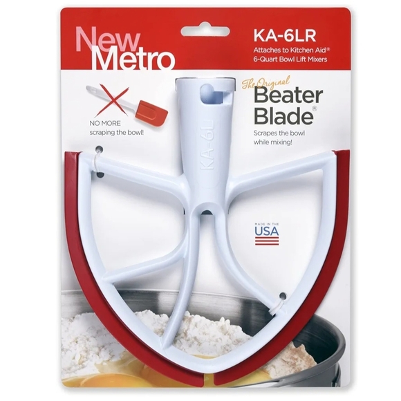 Metro Other - Metro Beater Blade for 6 and 7 Quart KitchenAid Mixers - Red and White KA-6LR